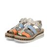 Rieker Multi Strap Low Wedge Sandal - Multi Print